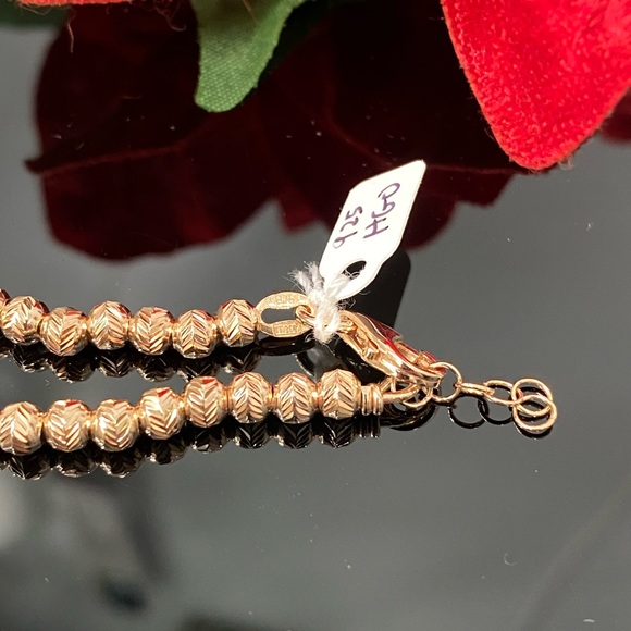 925 Sterling Silver Diamond Cut Bead RP Bracelet - Picture 3 of 4